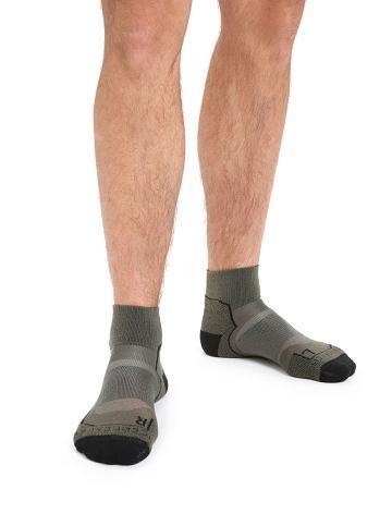 Men's Icebreaker Merino Hike+ Light Mini Socks Loden / Black | CA 1909ILHS